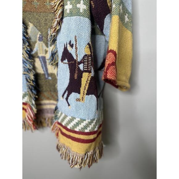 Lew Magram Collection Vintage Western Native Horse Art Tapestry Jacket Cardigan - Picture 3 of 12